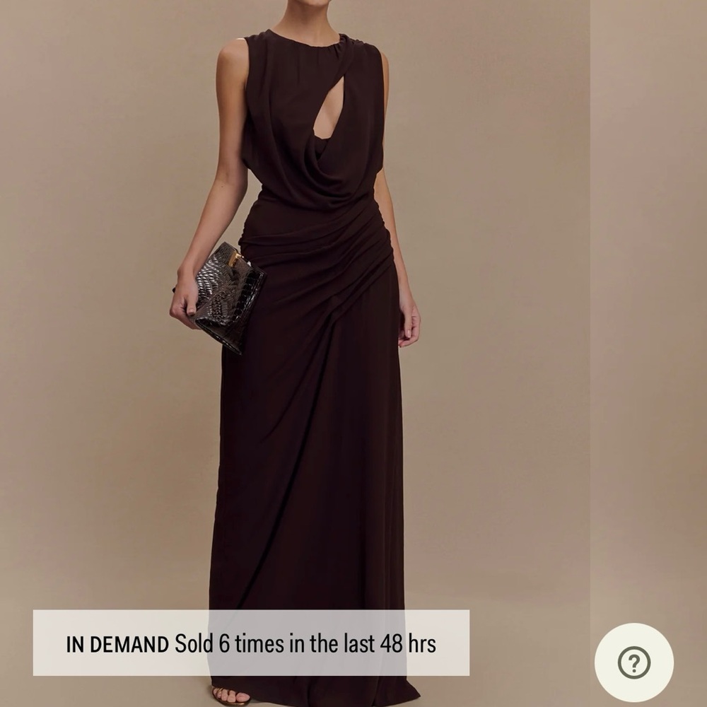 Meshki Oria dress- Chocolate Draped Maxi Dress